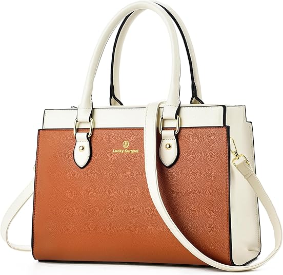 Handbags Purses for Women, Trendy Leather Dual-tone Tote Purse