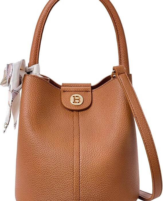 Small Crossbody Bags for Women Vegan Leather Mini Bucket Handbag