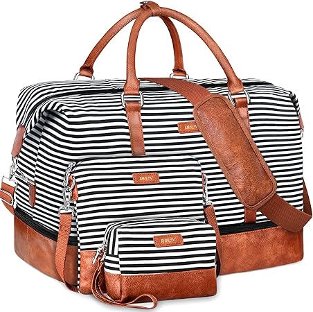 eekender Bags for Women, 21" Weekender Travel Bag, Travel Duffle Bag with Shoe Compartment Carry on Overnight Duffel Bag for Weekend Travel Business Trip